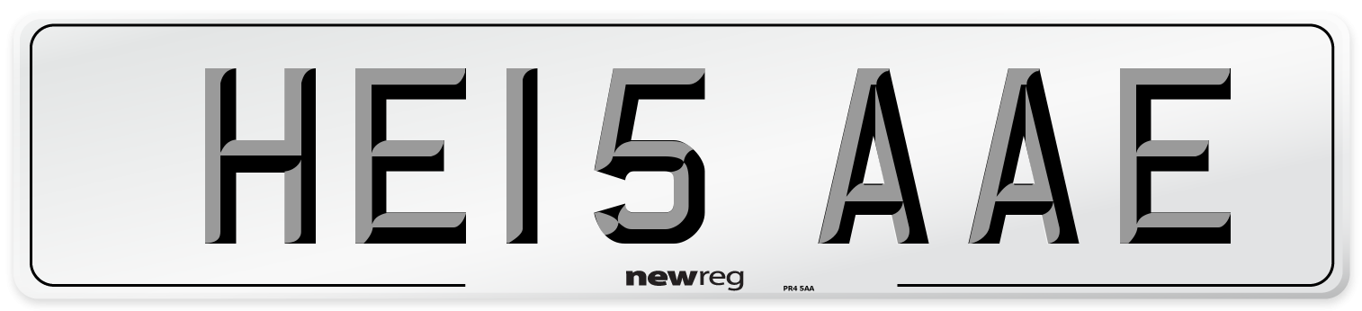 HE15 AAE Number Plate from New Reg